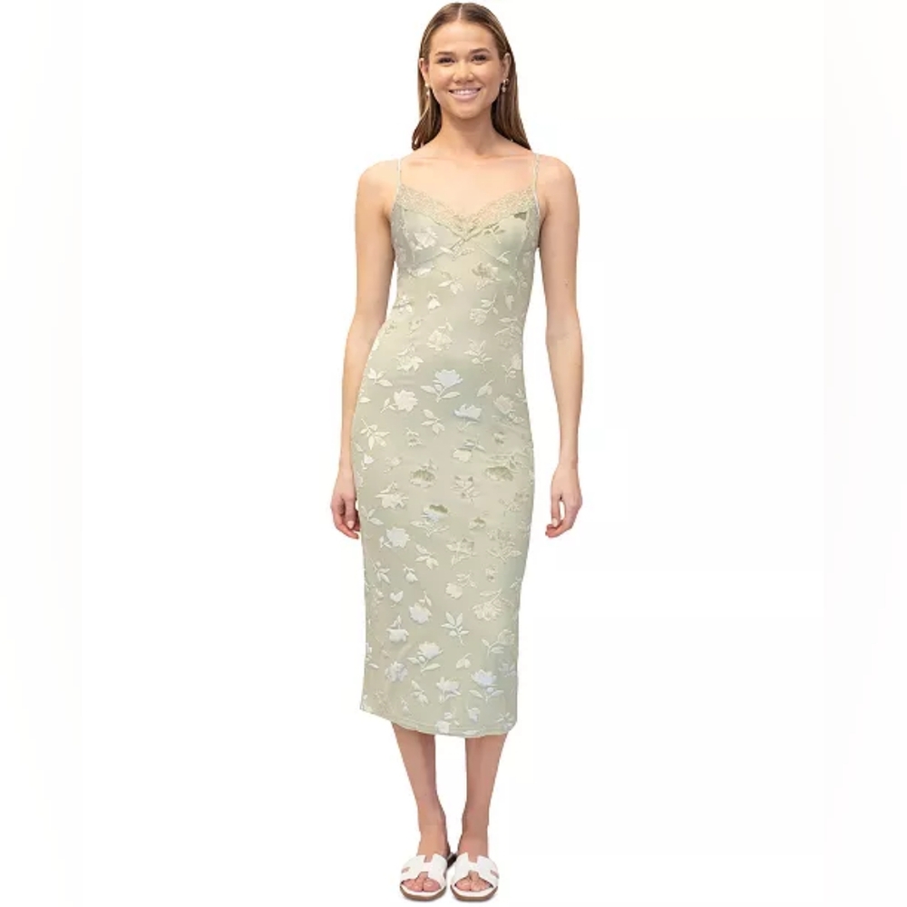 New Small Dylan RyanWomen's Velvet Burnout Sleeveless Slip Dress
